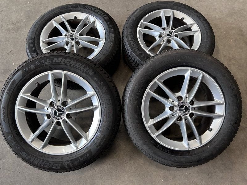 16 inch originele velgen + winterbanden Mercedes A, B klasse, Pneus et Jantes, Pneus hiver, 16 pouces, -