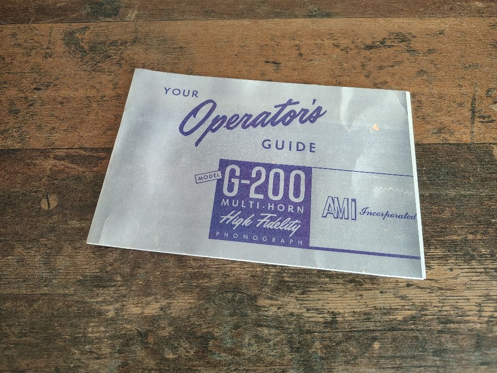 Handleiding AMi G200 (1955) jukebox, Verzamelen, Automaten | Jukeboxen, Verzenden, Ami