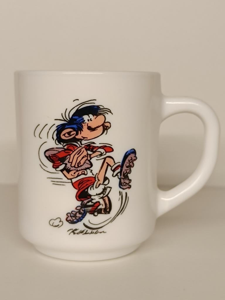 Gaston Lagaffe Guust Flater Arcopal 1984 vintage mok, Ophalen of Verzenden