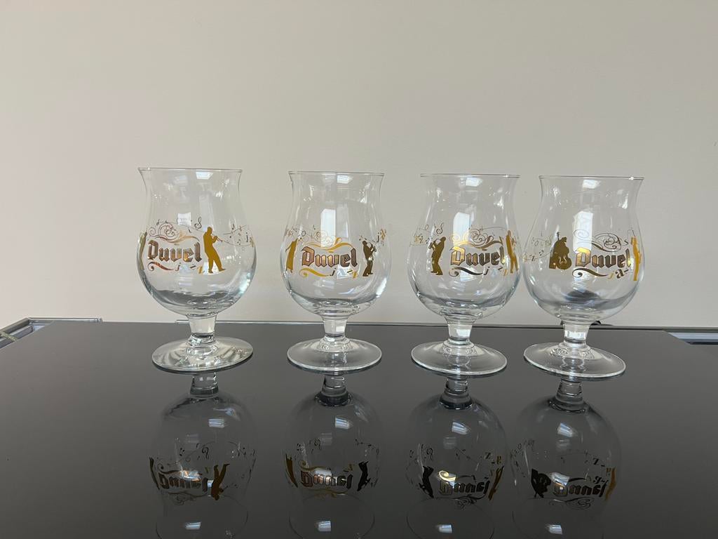 Duvel jazz glazen, Verzamelen, Ophalen, Zo goed als nieuw, Bierglas