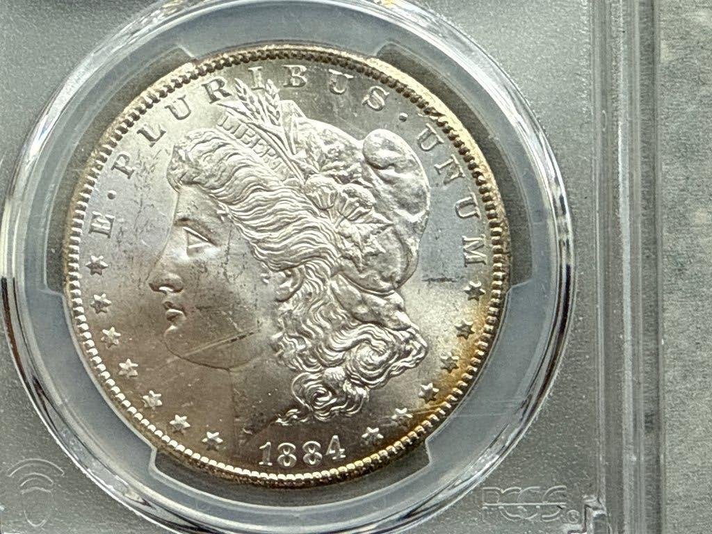 Dollar Morgan Carson City 1884 MS63 pièces, Envoi, Argent