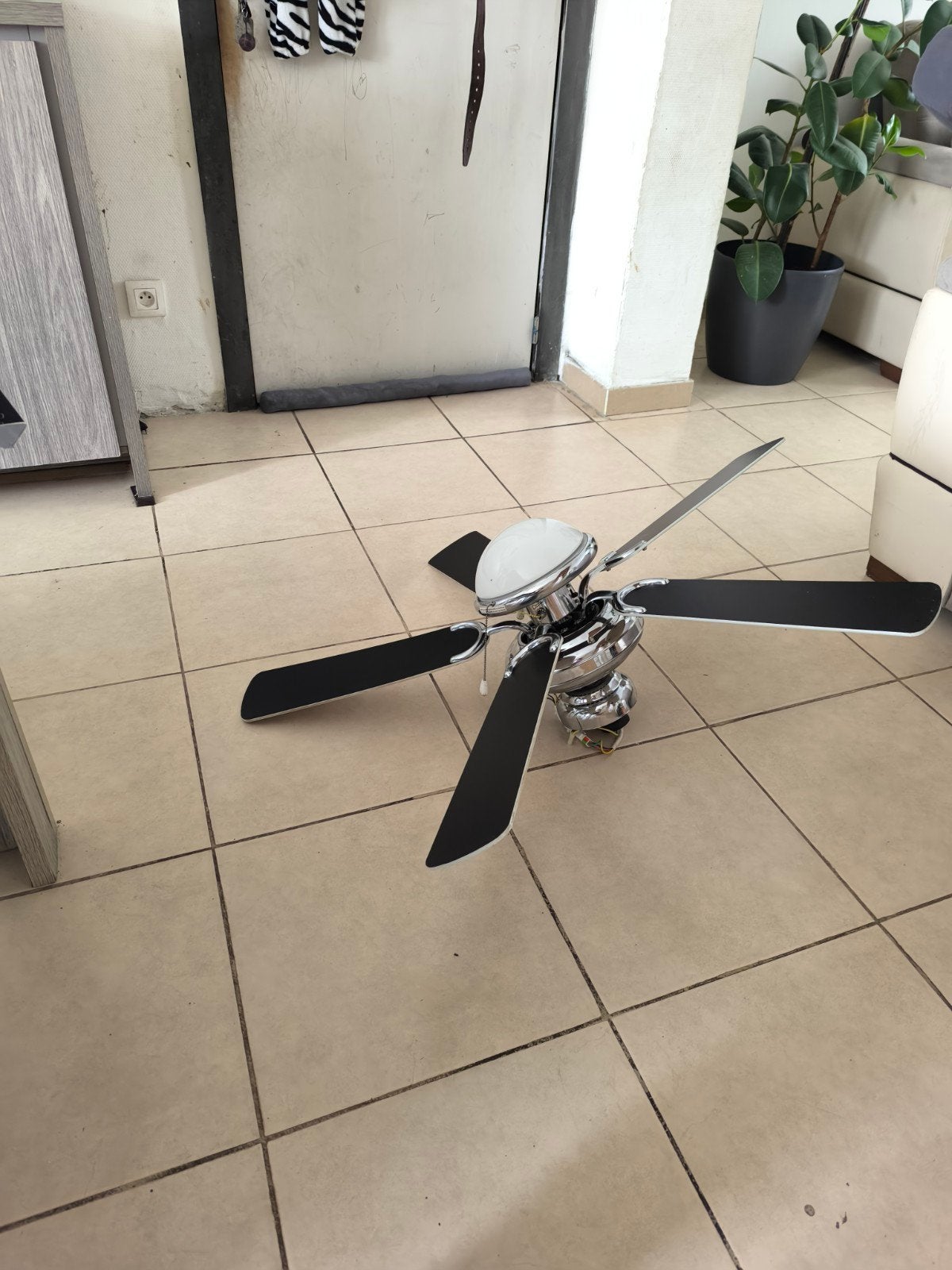 hang luister met waaier, Elektronische apparatuur, Ophalen, Gebruikt, Plafondventilator