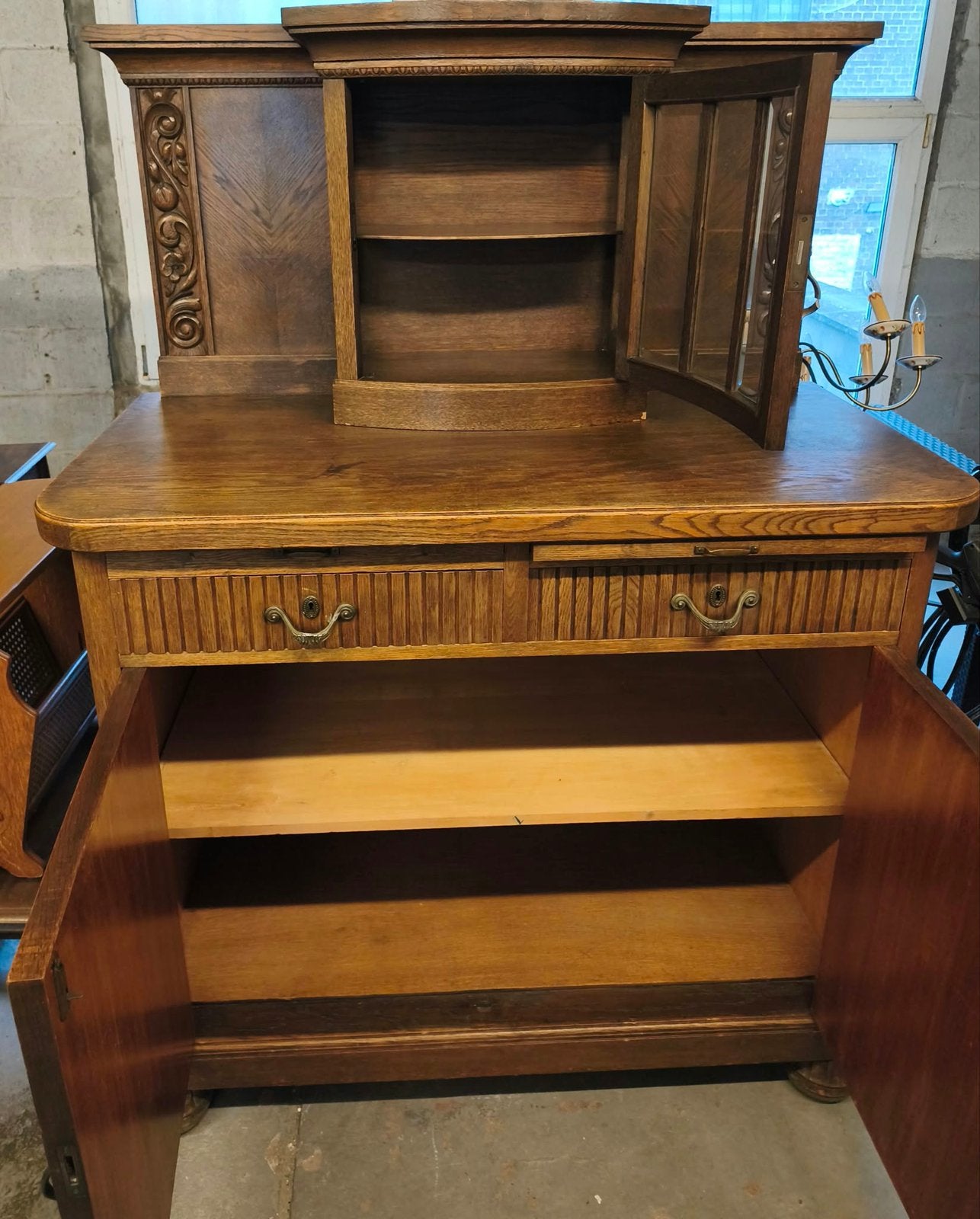 Ancien vaisselier en chene, Maison & Meubles, Enlèvement, Comme neuf