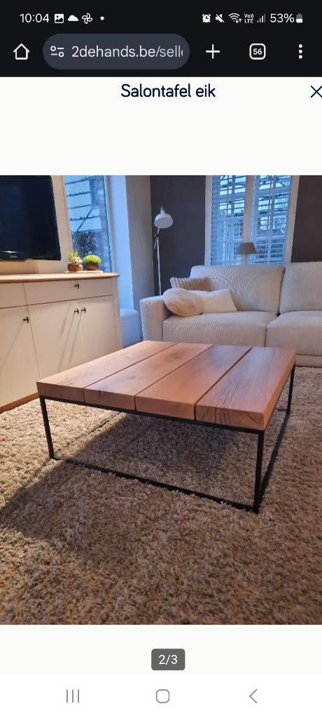 Salontafel eik, Ophalen, 50 tot 100 cm, Nieuw, 50 tot 100 cm