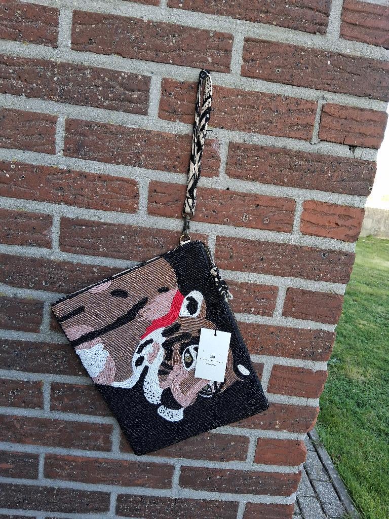 Clutch Essentiel Antwerp, Handtassen en Accessoires, Ophalen of Verzenden, Zo goed als nieuw, Zwart, Overige typen