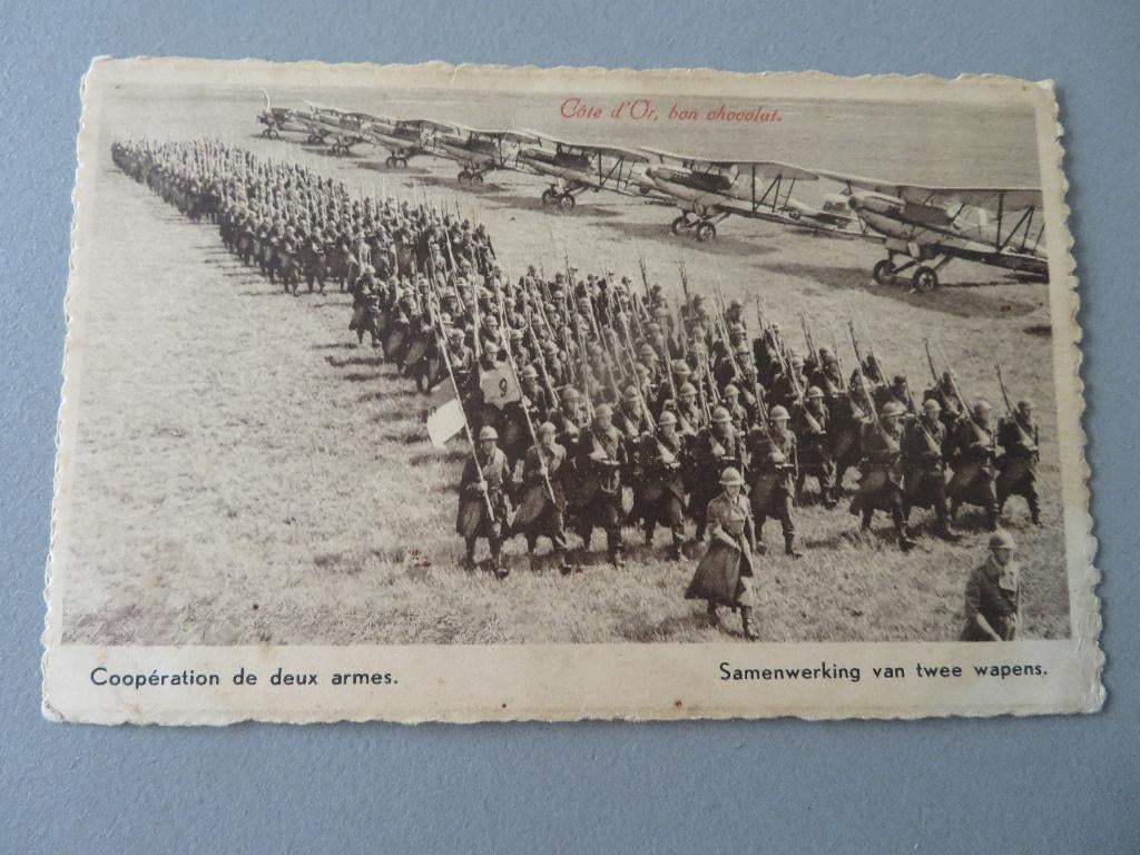 PK ons leger waakt Cote d,Or chocolade samenwerking 2 wapens, Ophalen of Verzenden, Overige soorten, Foto of Poster