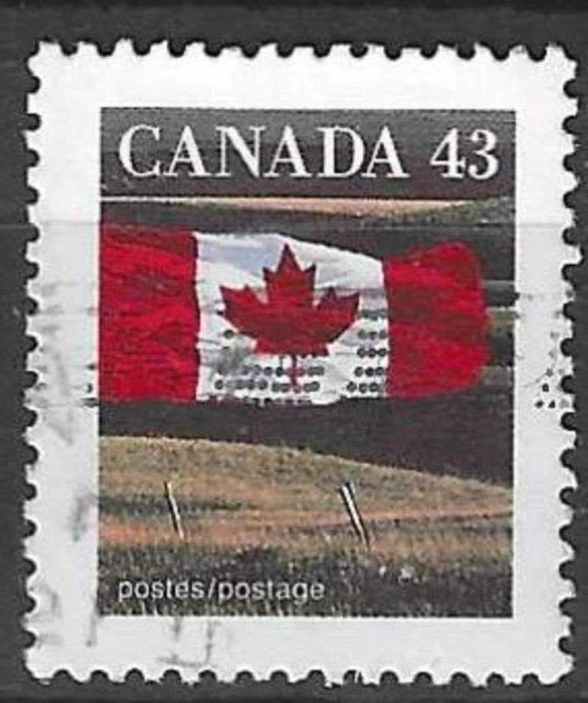 Canada 1992 - Yvert 1298 - Drapeau canadien et prairie (ST), Envoi, Affranchi