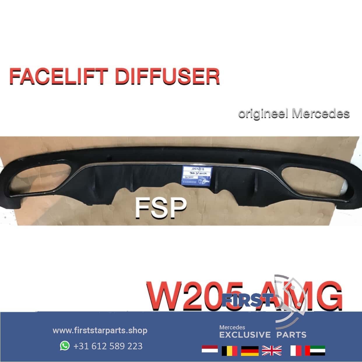 W205 S205 AMG LINE DIFFUSER (TREKHAAK) Mercedes C Klasse FAC, Auto-onderdelen, Gebruikt, -, Ophalen of Verzenden, -