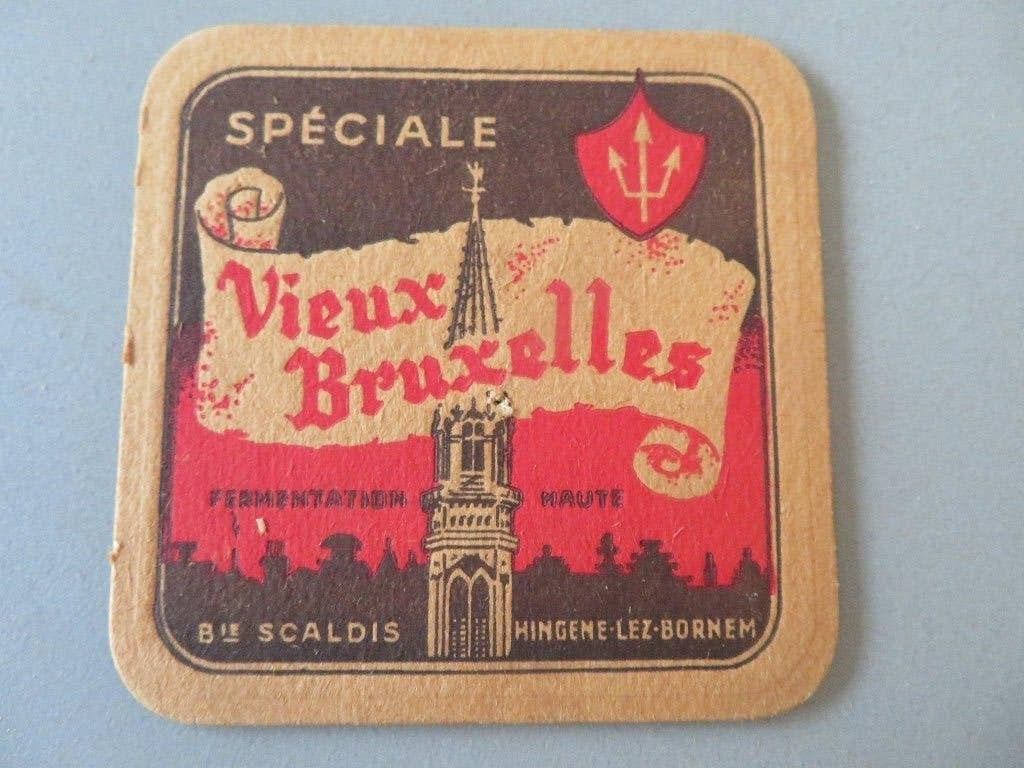 bierviltje Vieux Bruxelles Scaldis Hingene, Verzamelen, Ophalen of Verzenden, Zo goed als nieuw, Viltje(s), Overige merken
