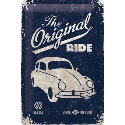 VW Beetle – The Original Ride metalen wandbord in reliëf, Ophalen of Verzenden, Nieuw, Reclamebord