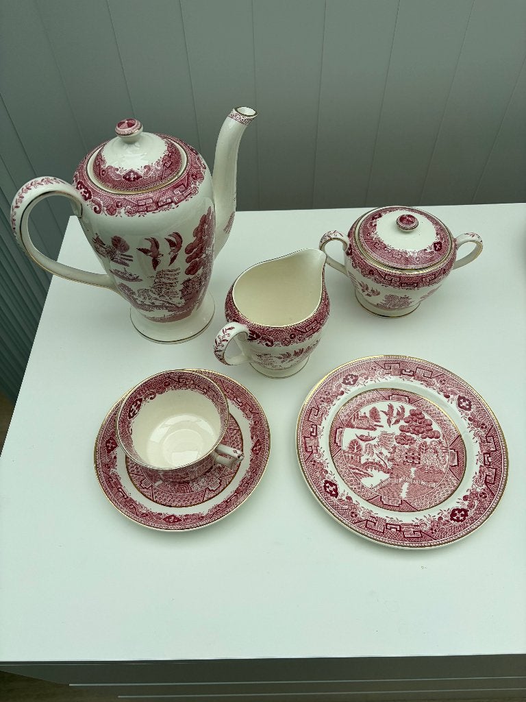 Vintage Pink Willow koffieservies, Ophalen