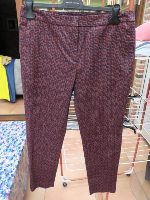 Geklede broek nieuw print terracota Natan mt 42, Bruin, Maat 42/44 (L), Nieuw, Ophalen of Verzenden