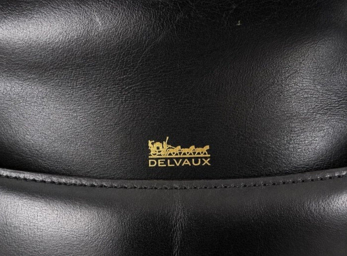 Delvaux handtas zwart 1970 met originele stofzak, Ophalen, Zwart