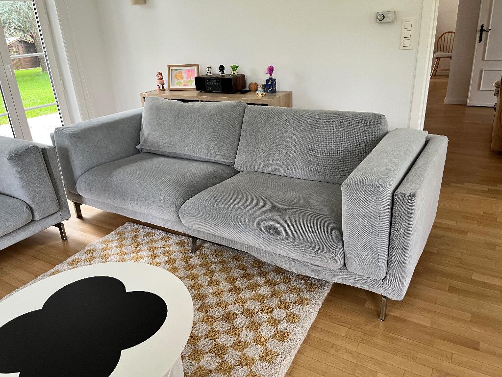 Nockeby grijze 3-zitsbank, Ophalen, Driepersoons, 75 tot 100 cm, Rechte bank