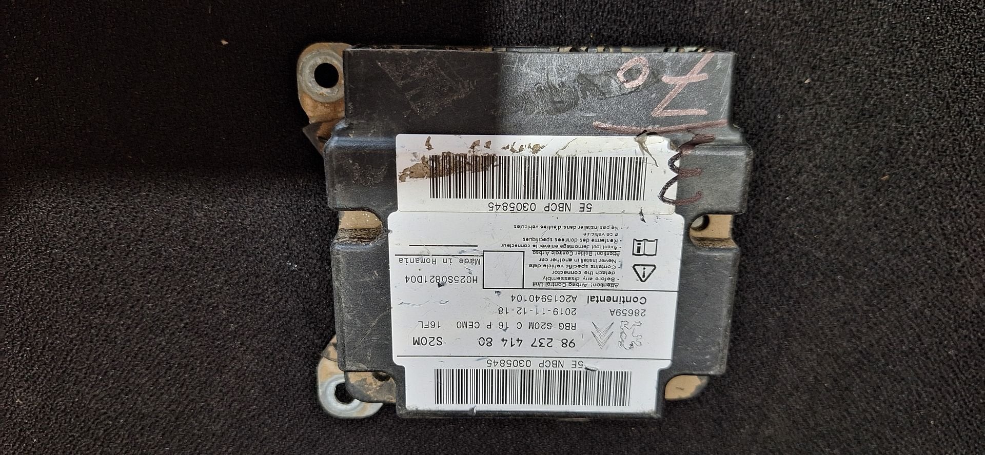 Originele Airbag Stuurmodule Computer Peugeot Citroen Contin, -, Utilisé, -, -