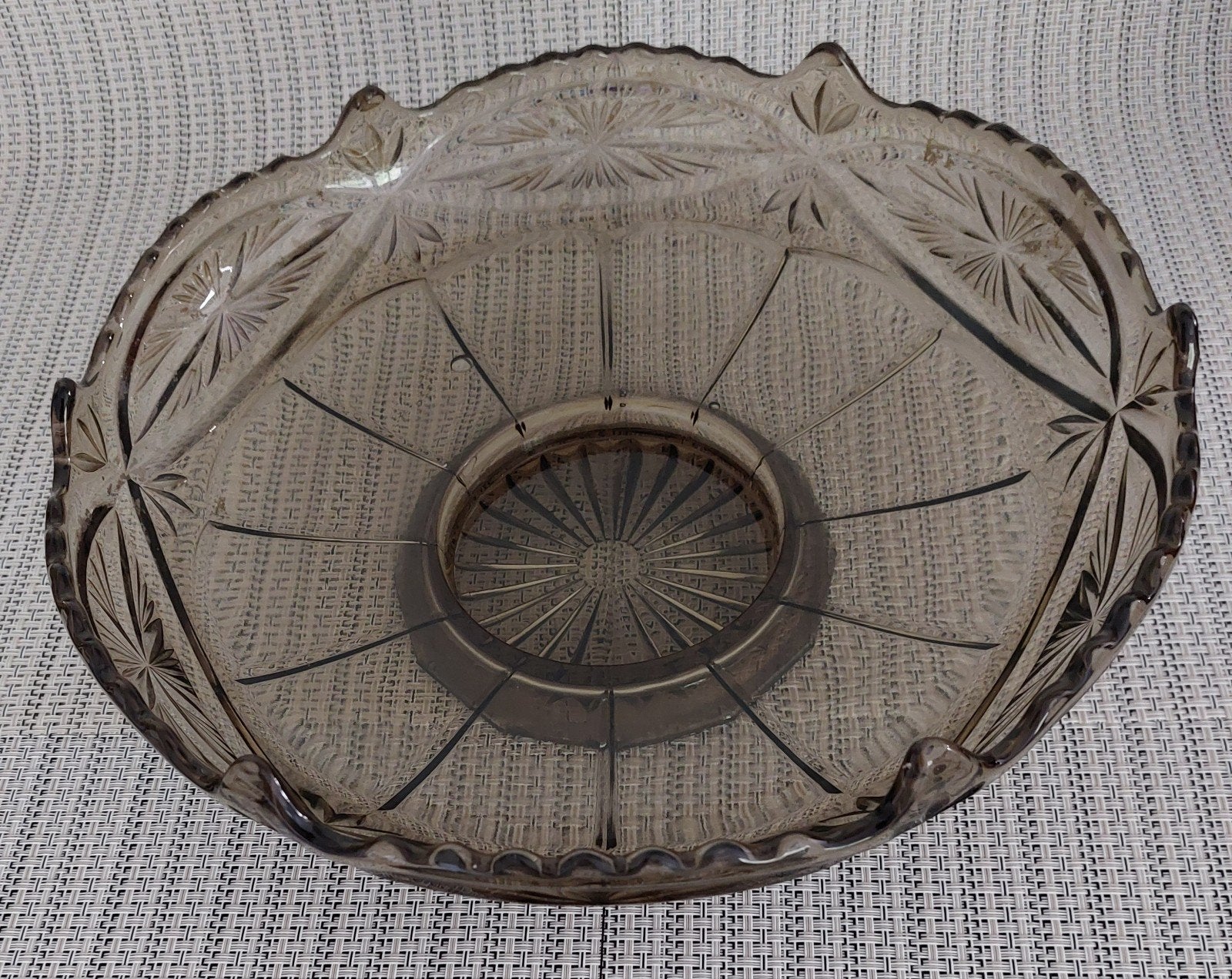 Art Deco fruitschaal Scailmont, fumée glas jaren 30, Ophalen