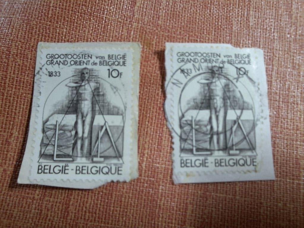 2 timbres Fédération de la Loge des Francs-Maçons, Enlèvement ou Envoi, Affranchi
