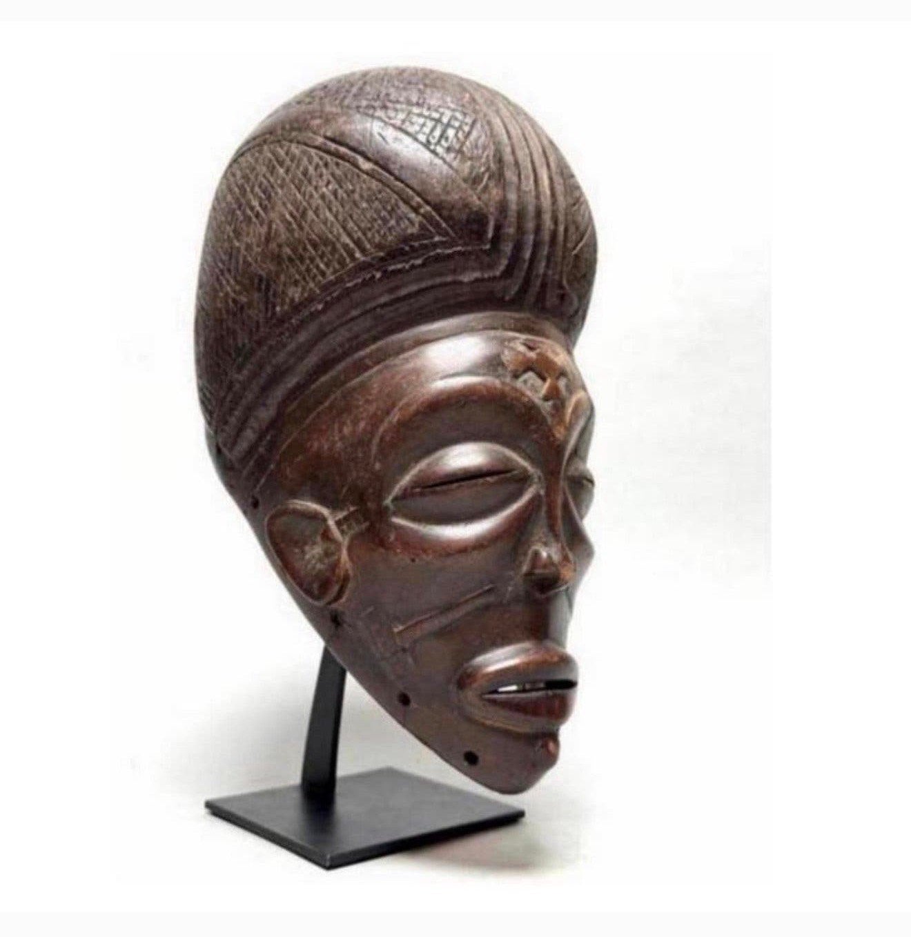 Masque Mwana Pwo Chokwe Angola Afrique Congo Afrique Zambie, Antiquités & Art, Afrique, Enlèvement ou Envoi, Brun, Sculpté