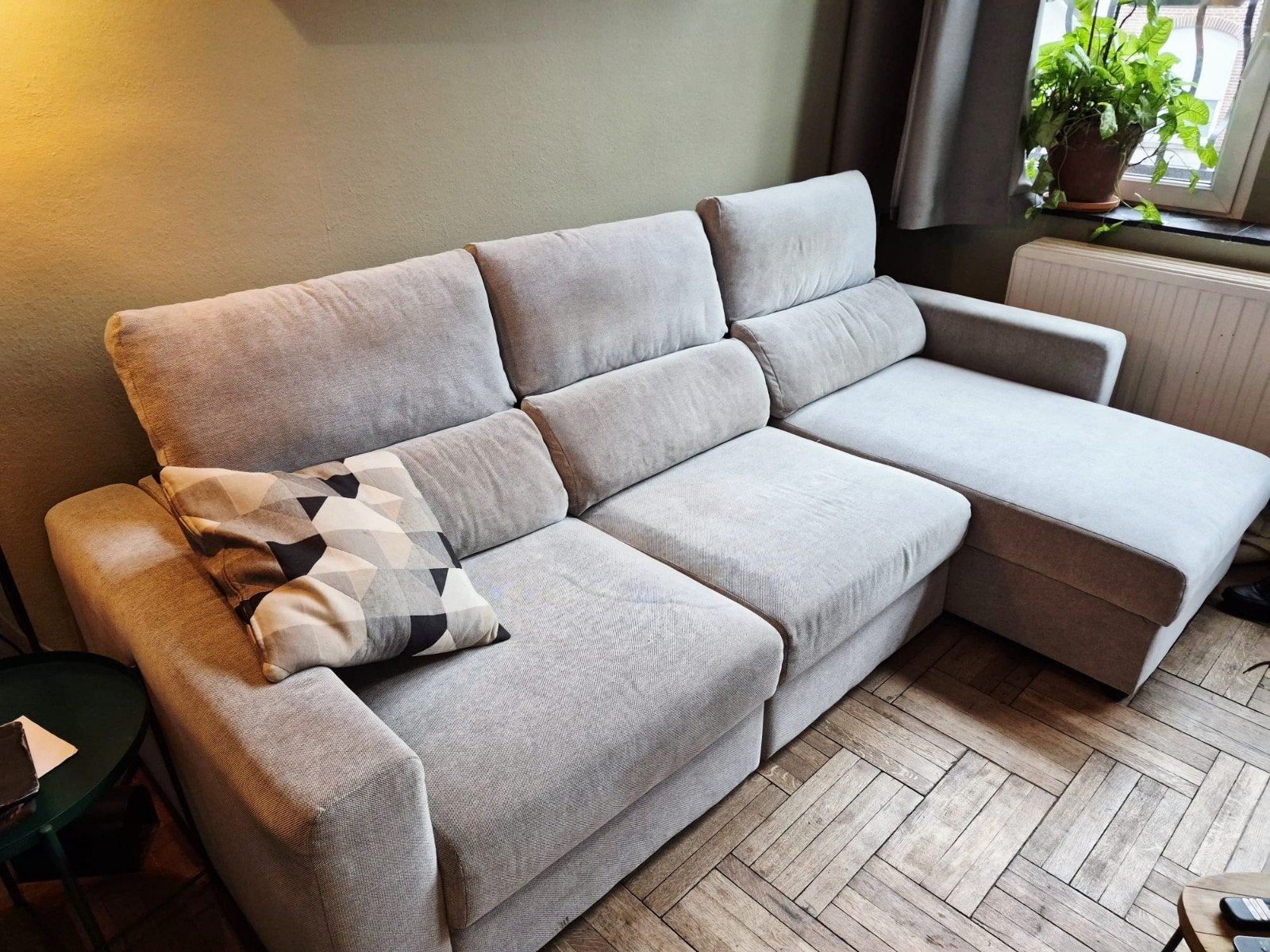 Salon en tissu avec méridienne, Maison & Meubles, Enlèvement, Comme neuf, Tissus, Moderne