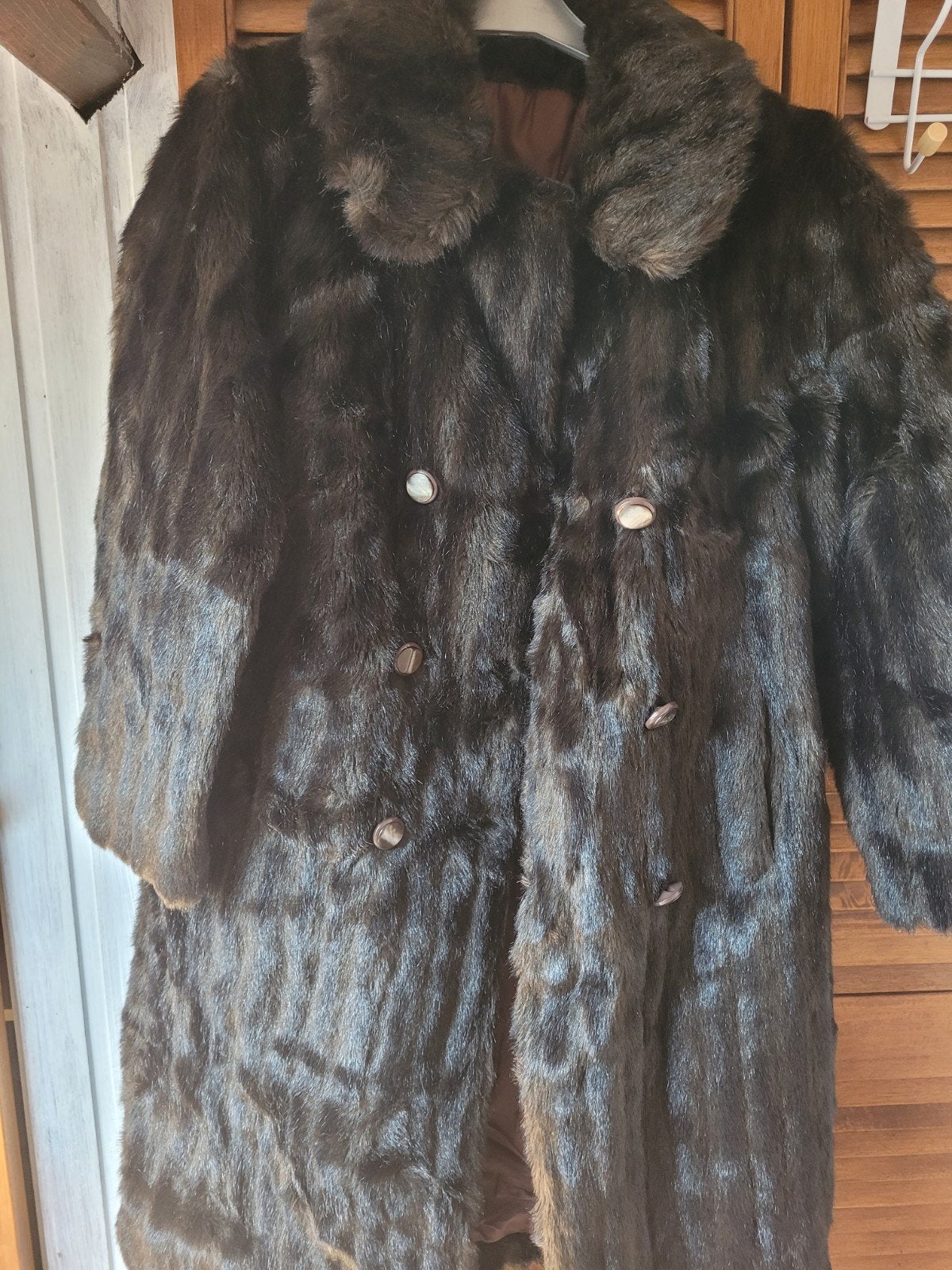 manteau fourrure, Enlèvement, Comme neuf, Taille 38/40 (M), Noir
