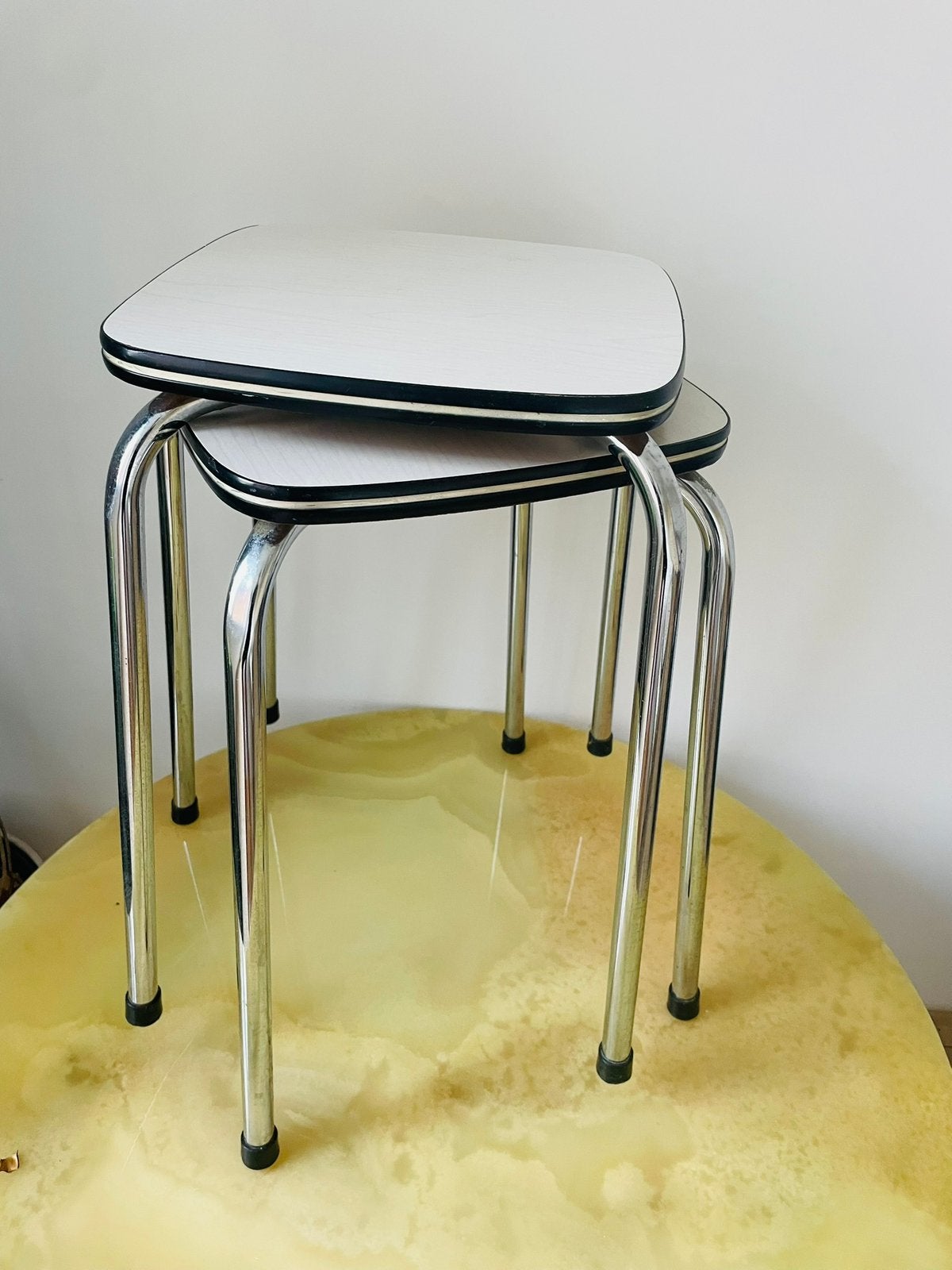 Vintage formica stapelkrukjes twee stuks, Ophalen of Verzenden, Zo goed als nieuw