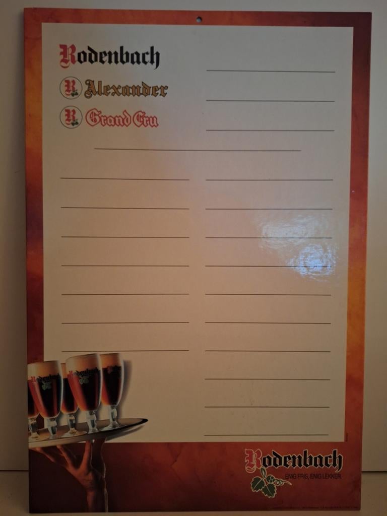 Oud reclamebord brouwerij Rodenbach Roeselare 1990, Ophalen