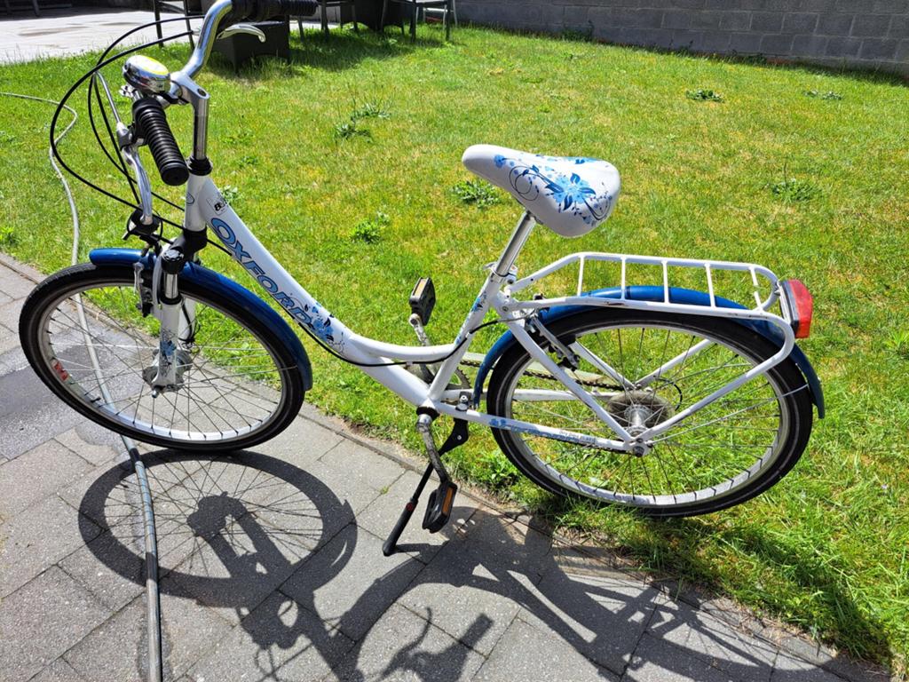 Meisjesfiets 26 inch Oxford wit-blauw, Fietsen en Brommers, Fietsen | Meisjes, Gebruikt, Versnellingen, Oxford, Ophalen