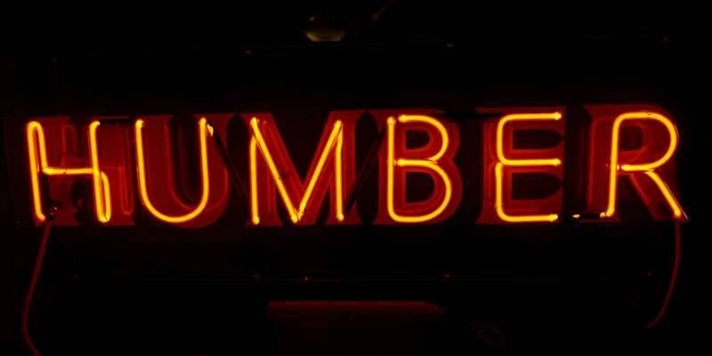 Panneau Humber vintage, Enlèvement, Utilisé, Table lumineuse ou lampe (néon)