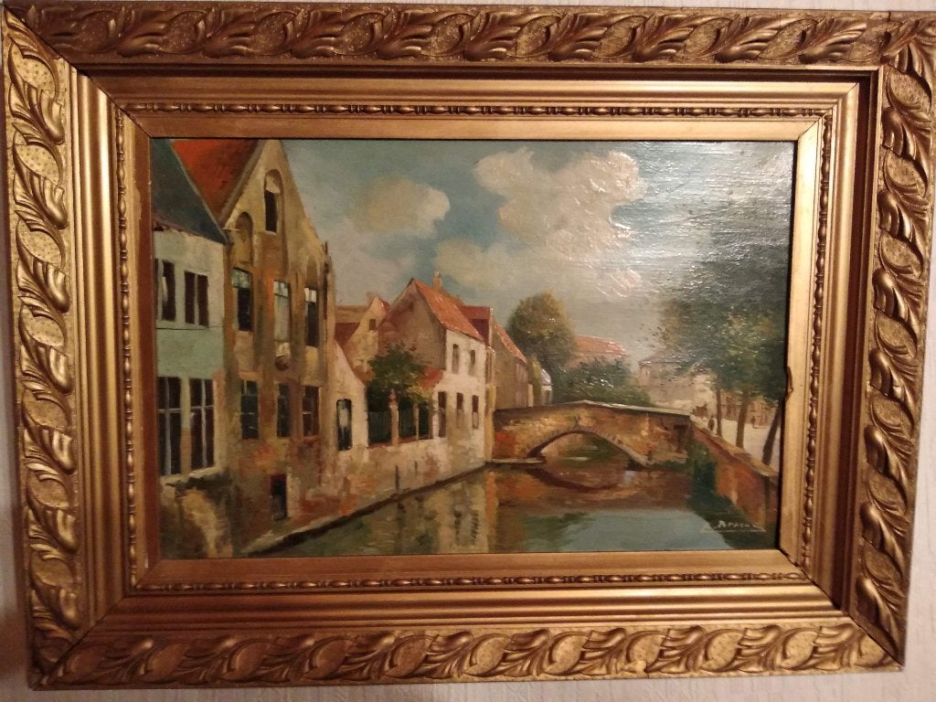 Belgisch schilderij van Ernest Braems, Antiek en Kunst, Doek, Ophalen of Verzenden, Landschap, Klassiek
