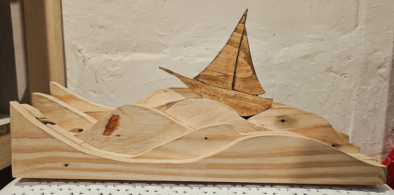 handgemaakt, houtbewerking, bootje op zee, Ophalen, Hout