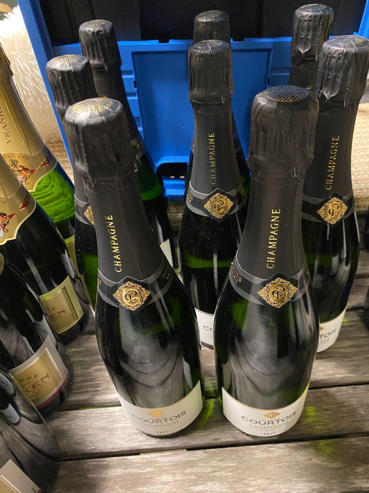 lot champagne vranken / courtois, Verzamelen, Ophalen, Champagne