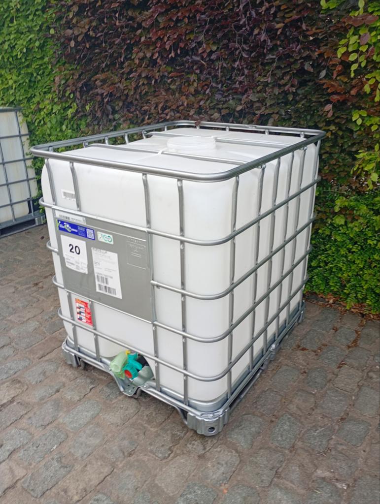 IBC container met ijzer pallet. 1.000 liter Met kraantje, Ophalen, Met kraantje