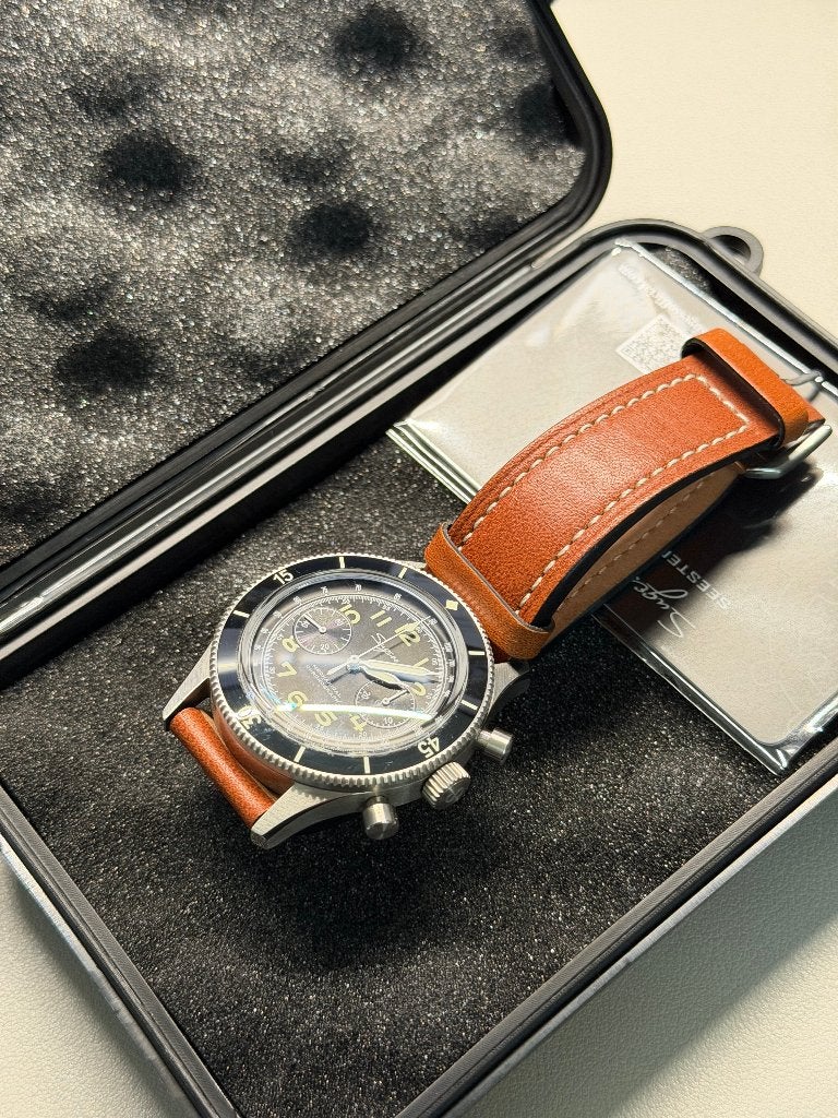 Montre Sugess chrono mécanique, Montre-bracelet, Autres marques, Enlèvement ou Envoi, Cuir