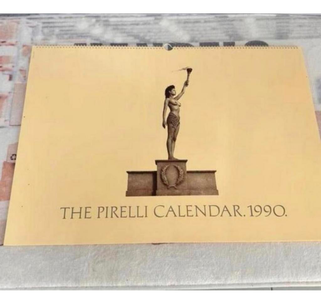 Grote Vintage Pirelli-kalender 1990 calendar groot 20e eeuw, Ophalen of Verzenden, Maandkalender, Zo goed als nieuw