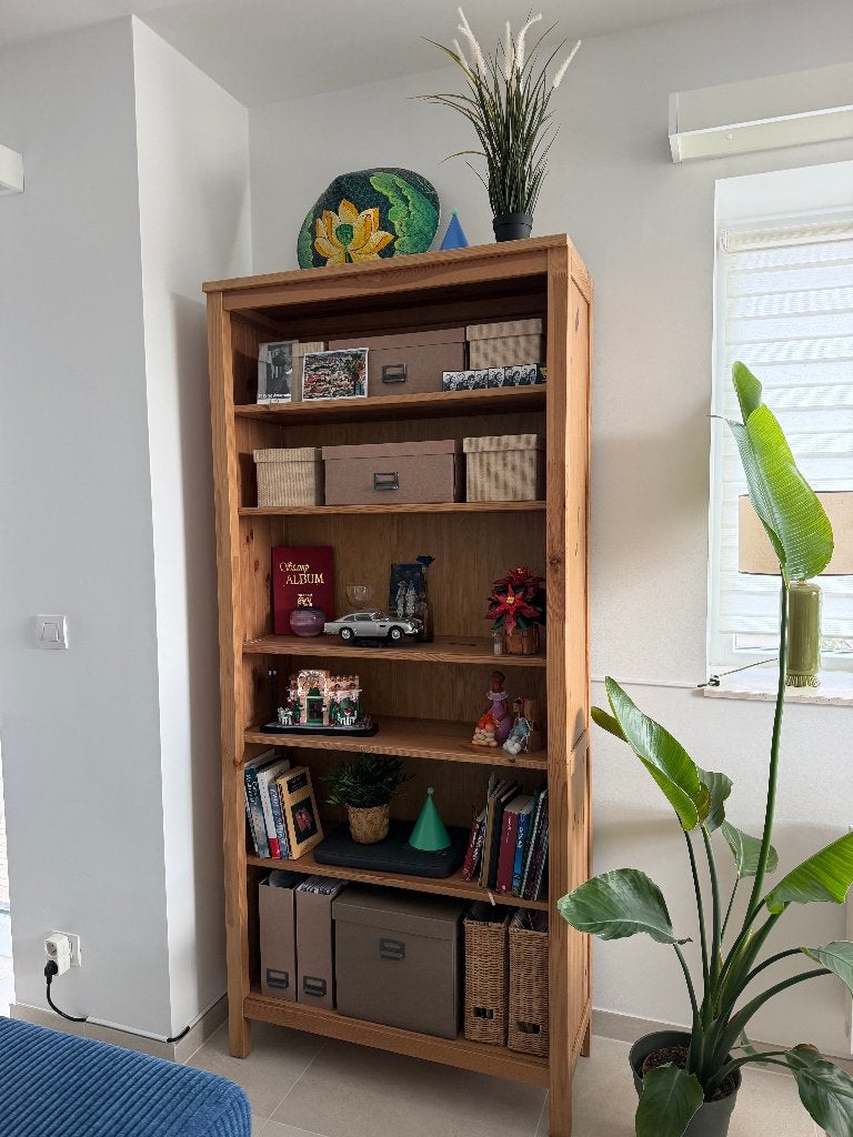 Boekenkast (massief hout) | Uitstekende conditie, Ophalen, Met plank(en), Grenenhout, 50 tot 100 cm