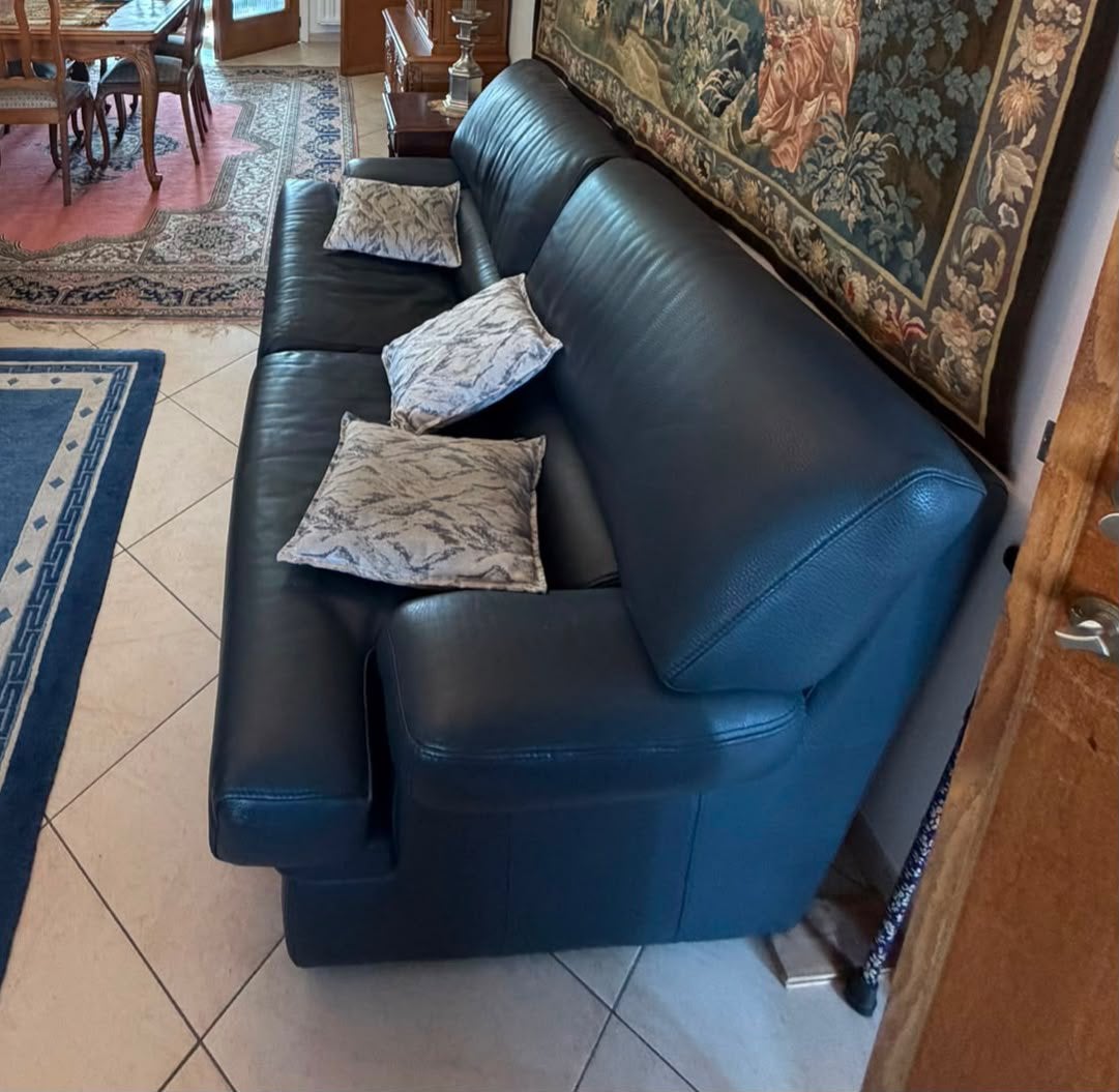 Lederen salon 2 delig, Huis en Inrichting, Ophalen, Zo goed als nieuw