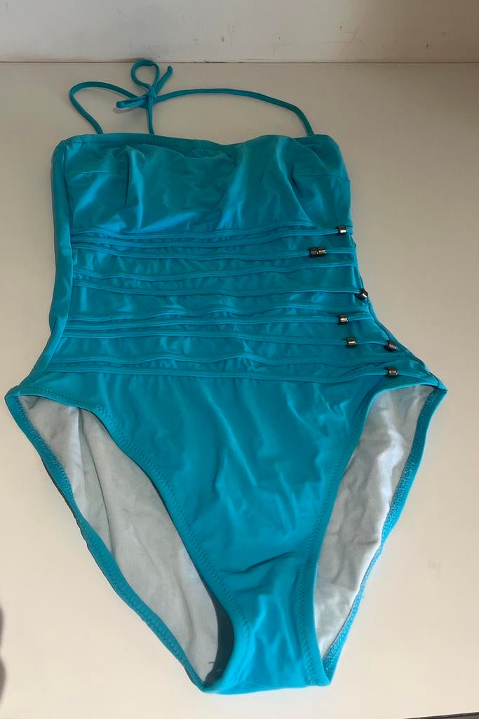 Turquoise badpak met shaping effect – maat 38, Enlèvement, Porté, Bleu, Maillot de bain