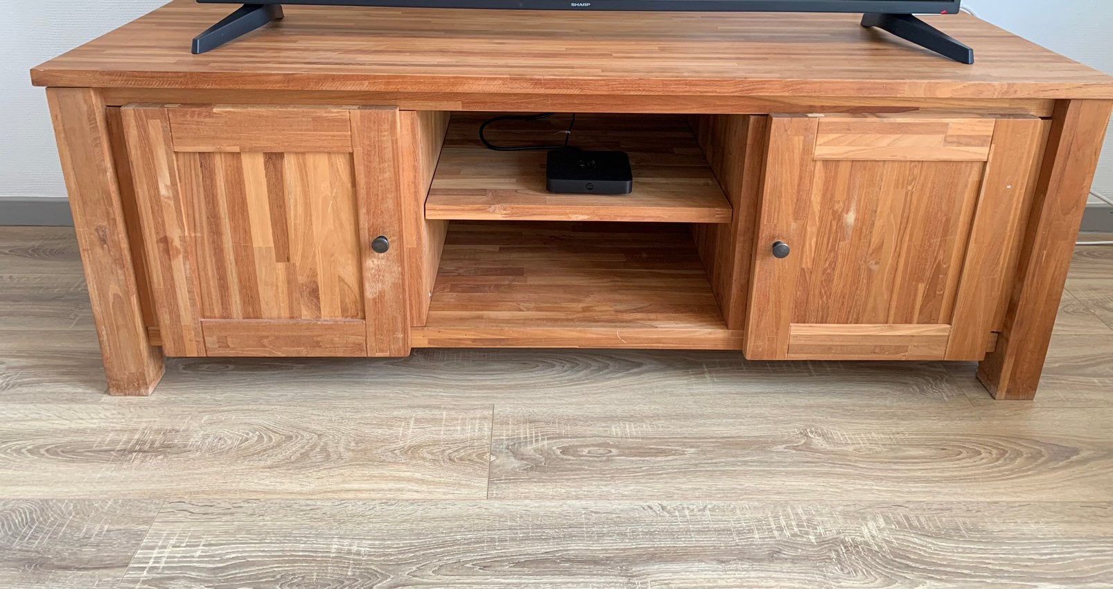 Meuble TV en teck, Ophalen, Gebruikt, 100 tot 150 cm, Teakhout