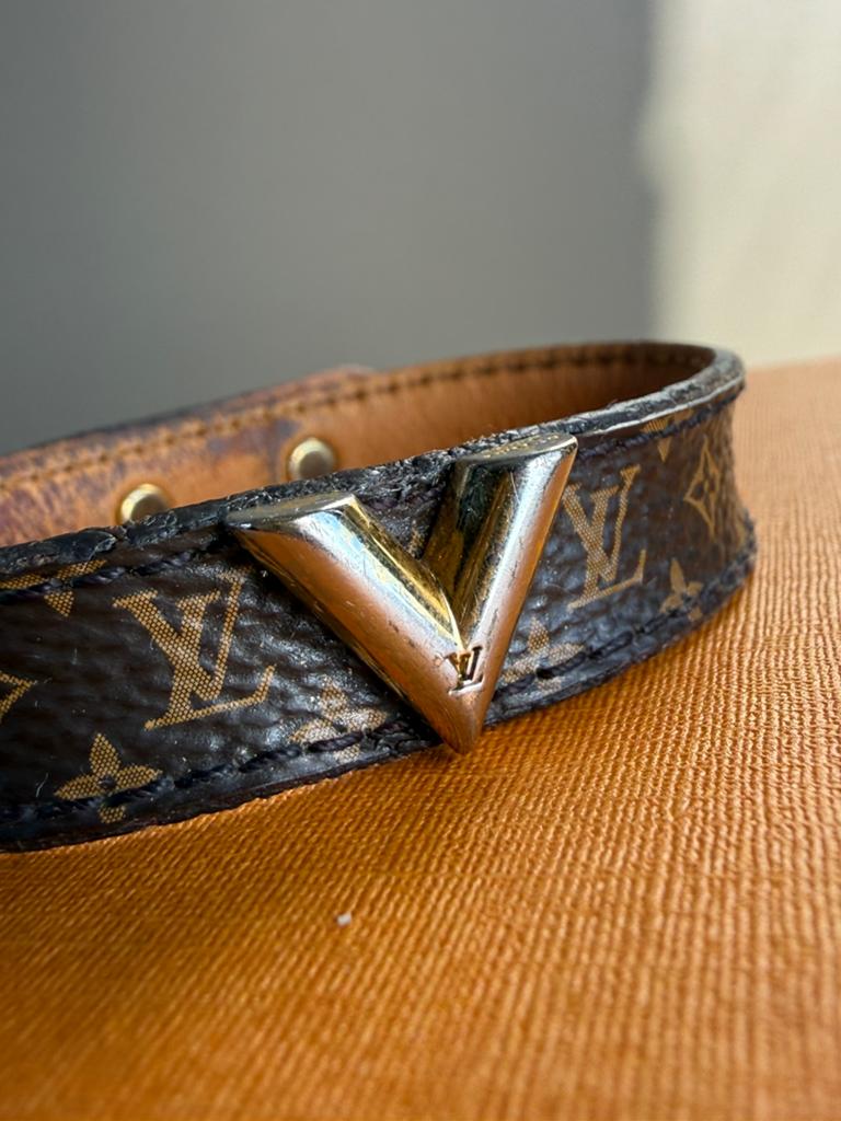 Bracelet louis Vuitton authentique, Enlèvement ou Envoi, Utilisé, Brun, Cuir