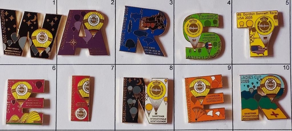 Lot pins bier ballon WARSTEINER, Ophalen, Gebruikt