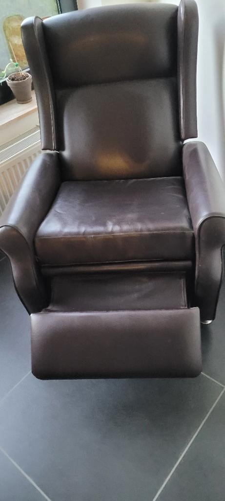 Relax zetel  bruin, Huis en Inrichting, Ophalen, Gebruikt, Eenpersoons, Leer
