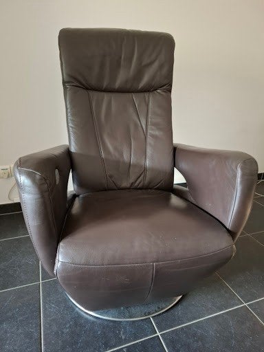 Hukla Elektrische Design Relaxzetel - Bruin Leder, Maison & Meubles, Fauteuils, Enlèvement, Utilisé, Cuir
