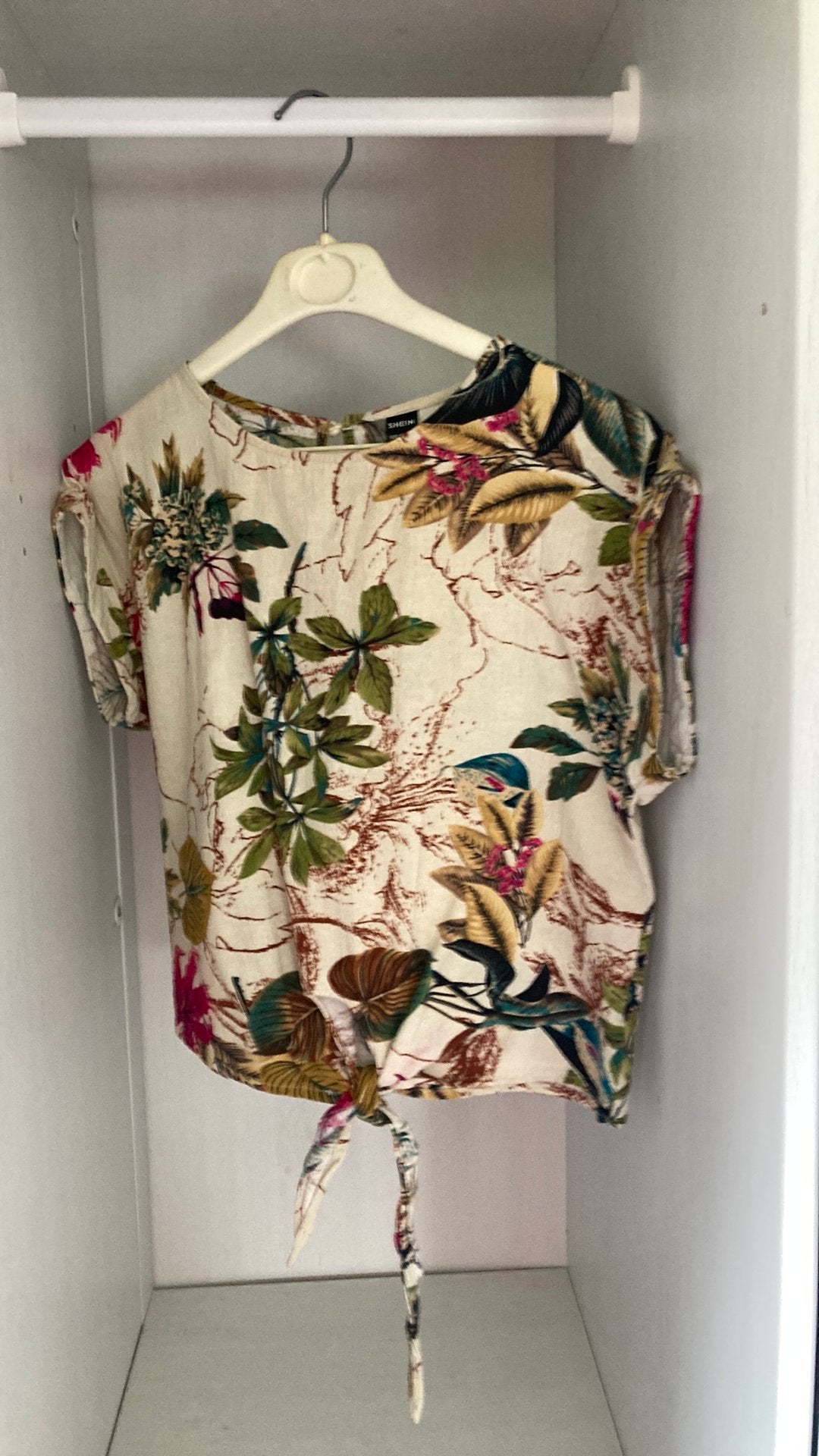 Blouse met shein-patroon, Kleding | Dames, Topjes, Overige kleuren, Ophalen of Verzenden, Zo goed als nieuw, Korte mouw
