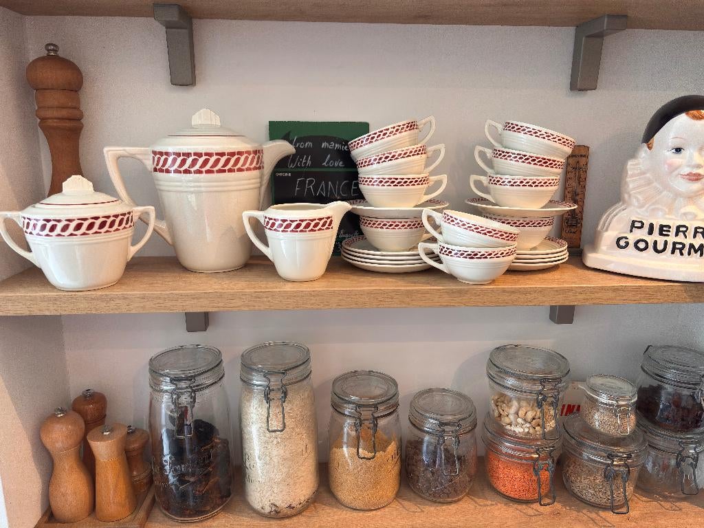 10 tasses vintage Ondine Céranord sucrier, pot à lait, Antiek en Kunst, Ophalen of Verzenden