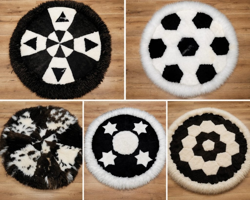 Tapis ronds faits main «patchwork», Ophalen of Verzenden, Zo goed als nieuw