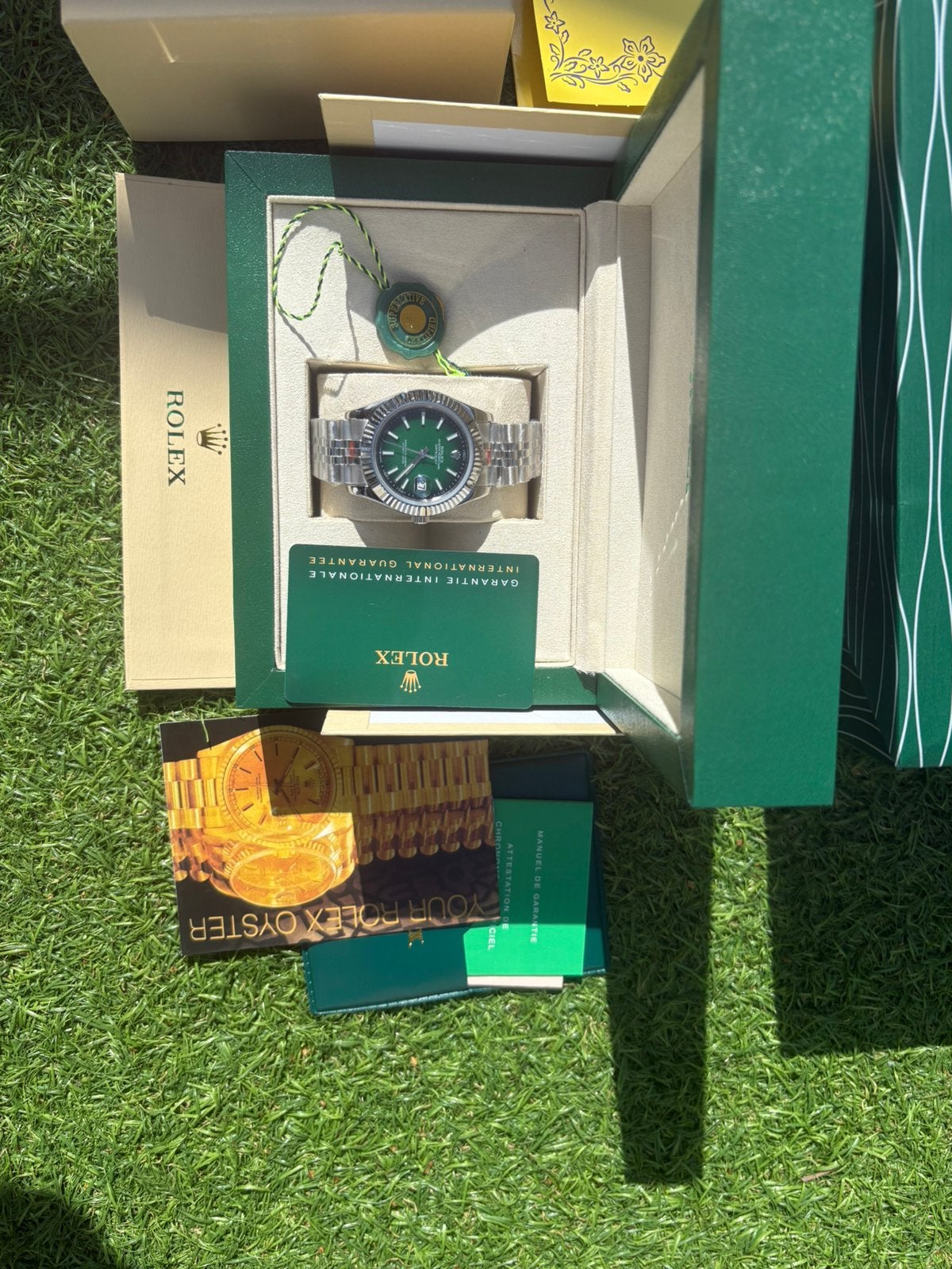 Rolex datejust green dial, Rolex, Enlèvement ou Envoi, Acier, Acier