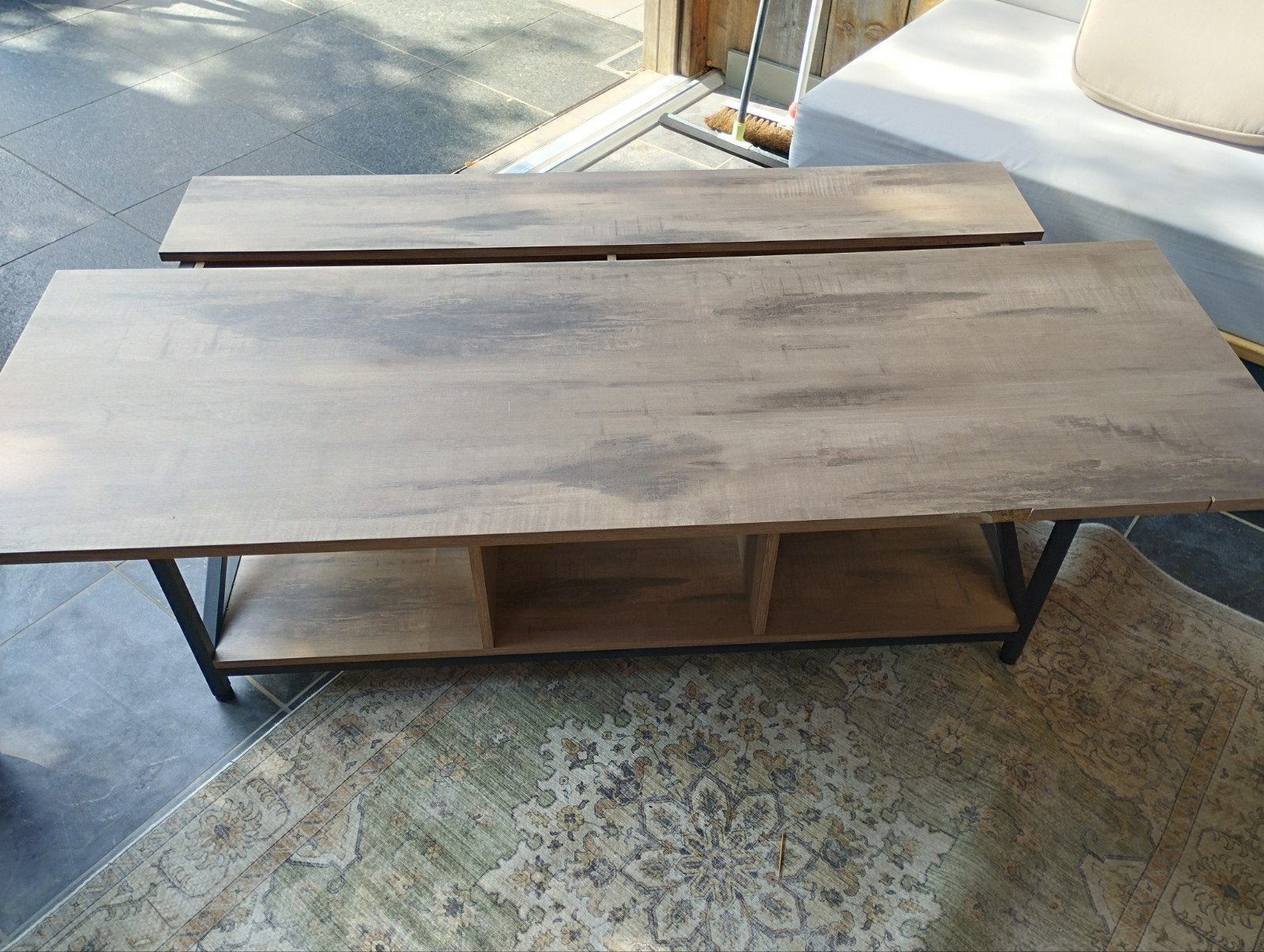 salontafel met opbergruimte en opklapbare eettafel., Ophalen, 100 tot 150 cm, 50 tot 100 cm, Rechthoekig