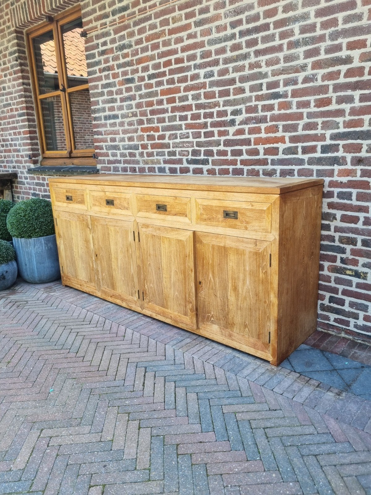 Teak dressoir GRATIS LEVERING, Huis en Inrichting, Kasten | Dressoirs, Landelijk modern, Met deur(en), ., Teakhout