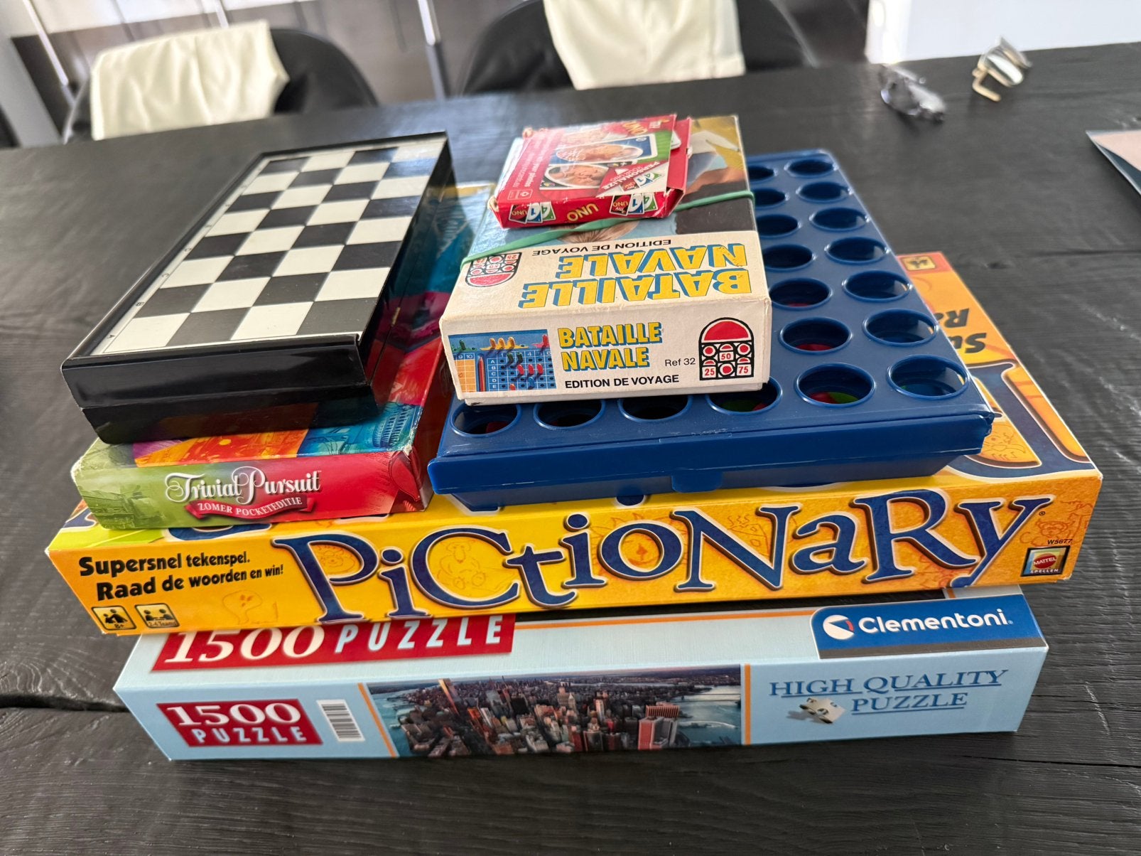 Gezelschapsspelletjes en XL puzzle 1500 stuks, Hobby en Vrije tijd, Gezelschapsspellen | Overige, Ophalen, Gebruikt