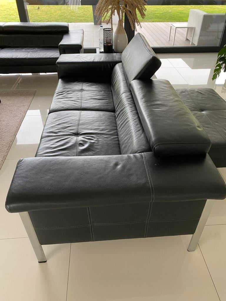 Lederen salon, Maison & Meubles, Canapés | Sofas & Chaises Longues, Comme neuf, Enlèvement